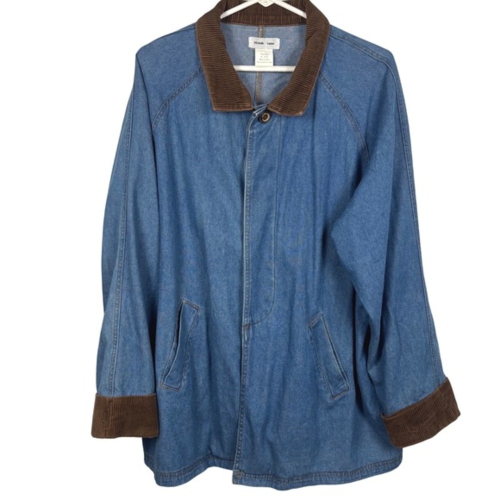 Vintage Denim‎ Corduroy Collar Brown Trim Chore Jacket